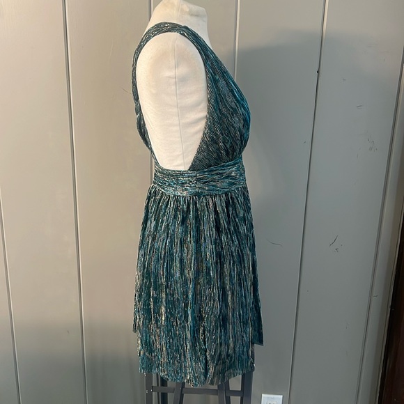 Lulus Halter Dress Green Cocktail Party Glam Glitter Mermaid Womens Metallic - Picture 2 of 8